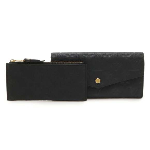 LOUIS VUITTON Monogram Empreinte Portefeuille Curieuse Flap Wallet in Noir Bl...